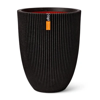 Image de Capi Europe Vase élégant Bas Groove NL 34x46 Noir Ouverture Ø27 Pot de Fleurs pour Une Utilisation à l&#039;intérieur et l&#039;extérieur Garantie Vie KGVBL782