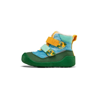 Image de Affenzahn Botte d&#039;hiver premiers pas Vegan Snuggy antidérapant, avec scratch, imperméable, doublure chaude, léger, tailles 19 25 Ours créatif Turquoise