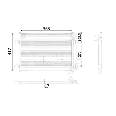 Image de MAHLE ORIGINAL AC 734 000S Condenseur De Clim avec déshydrateur 568 VOLKSWAGEN: Passat B6 Variant, B7 Berline