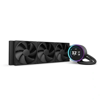 Image de NZXT Kraken Elite 360 Refroidisseur de Liquide CPU AIO Radiateur 360mm 3 x Ventilateurs F120P IPS LCD 2,72 Personnalisable Turbine Pump LGA 1700 1200 115X 1851 / AM5 AM4 Noir