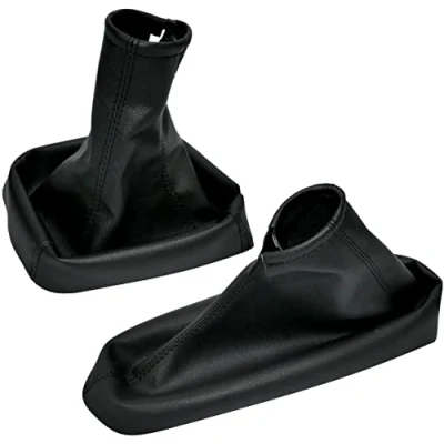 Image de AERZETIX C57837 Soufflet de levier vitesse et frein à main compatible avec Opel Zafira A 1999 2005 couleur: noir en cuir synthétique
