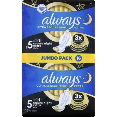 Image de Always serviettes Ultra Secure Night Extra, 16
