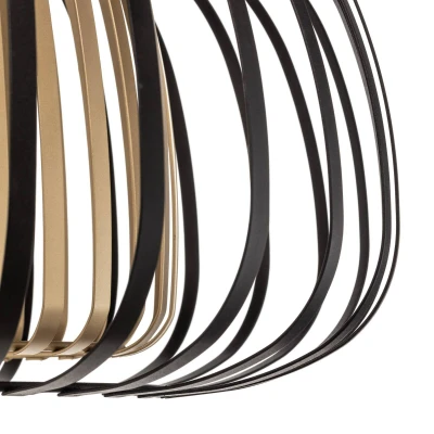 Image de Eglo Luminaire plafonnier Encinitos, lustre en métal noir et laiton brossé, lampe de plafond pour salon chambre à coucher, douille E27