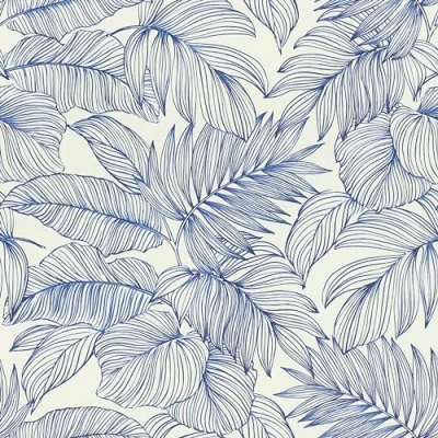 Image de Rasch Symphony 865110 Papier peint intissé avec différentes feuilles, bleu, 10,05 x 0,53 m (L l)