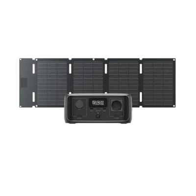 Image de EF EcoFlow Générateur solaire portable RIVER 3（temps de transfert &lt; 10ms）avec panneau 45 W, 245 Wh capacité, 600 W puissance sortie, technologie GaN, station électrique pour camping