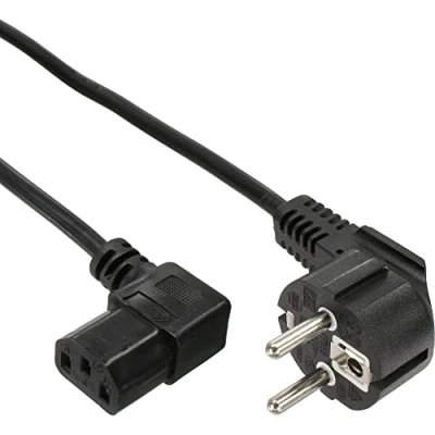 Image de InLine Câble d&#039;alimentation CEE 7 (M) incliné pour IEC 60320 C13 50 cm gris