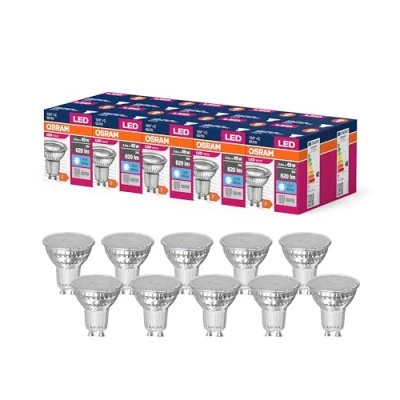 Image de OSRAM Valeur d&#039;étoile LED par16 lampe pour la base GU10, réflecteur, GL, 620 lumens, blanc froid (4000K), remplacement des ampoules 49W conventionnelles, non dimmables, 10 pack