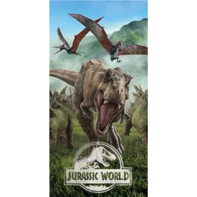 Image de Jerry Fabrics Drap De Plage en Coton Jurassic World 70 X 140 Cm Vert