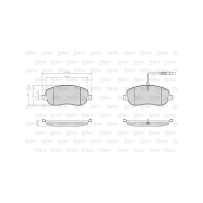 Image de VALEO 872261 Jeu de plaquettes frein Essieu avant contact signal d&#039;usure inclus sans kit vis fixation, pour conditions d’usage difficiles