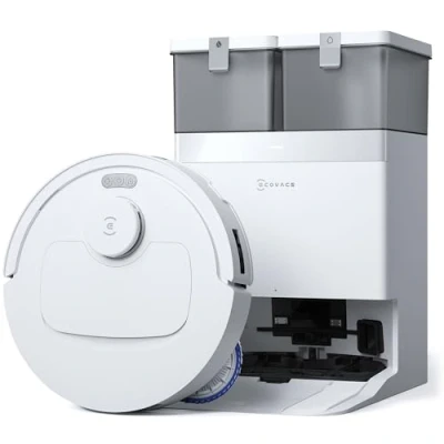 Image de ECOVACS DEEBOT T30C Omni GEN2 Aspirateur Robot avec Station, 25000Pa, Lavage à l&#039;eau Chaude 75℃, Serpillière OZMO Turbo 2.0, Brosse ZeroTangle 3.0, Nettoyage Humide adaptatif, Blanc