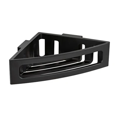 Image de Tablette d&#039;angle Turbo Loc® Bralia, en Plastique, sans perçage, Panier Profond pour Poser Les Articles d&#039;hygiène sécurité, idéale Salle de Bain et Douche, 35 x 8,5 20 cm, Noir