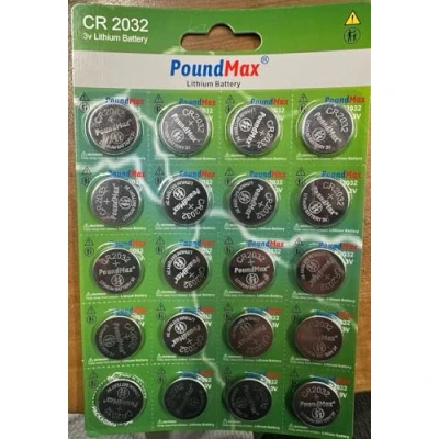 Image de Piles Bouton au Lithium PoundMax 2032 CR2032 DL2032 ECR2032 3V
