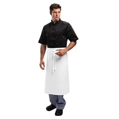 Image de Whites Chefs Clothing Tablier standard Blanc, 915(L) x 762(L) mm, usage domestique et professionnel, Polycoton, A501