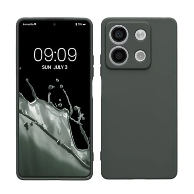 Image de kwmobile Housse Compatible avec Xiaomi Redmi Note 13 5G Coque de téléphone en TPU Protection Appareil Photo Vert Mousse