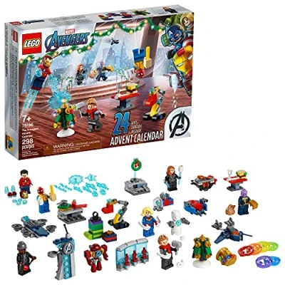 Image de LEGO Marvel The Avengers Advent Calendar 76196 Building Kit, an Awesome Gift for Fans of Super Hero Toys; New 2021 (298 Pieces)