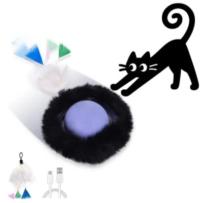 Image de GoldenSun Balle Jouet pour Chat, Mobile Activée par Le Mouvement Bleu