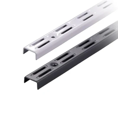 Image de BOOMET Lot de 2 rails muraux à rangées Blanc 50 cm couleurs Pour support d&#039;étagère/étagère murale Supports d&#039;étagère en acier revêtu par pulvérisation Montage facile