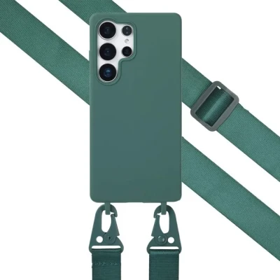 Image de Selencia Coque silicone avec cordon amovible pour Samsung Galaxy S25 Ultra Vert foncé Neuf