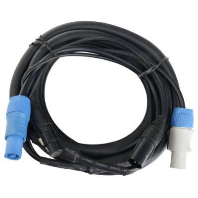 Image de Pronomic Stage PPD 5 Câble Hybride Powerplug/DMX Powercon compatible + DMX 3 pôles, 5m