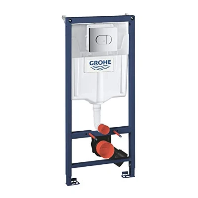 Image de GROHE Bâti Support WC Solido 3 en 1, Hauteur 1,20m, Encastré, Plaque de Commande Double boutons, Réservoir 6 à 9 Litres, Chasse Silencieuse et Réglable, 38981000 (Import Allemagne)