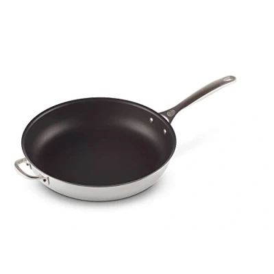 Image de Le Creuset Poêle à Frire Profonde en Inox avec Couvercle, 20 cm, Anti adhésif, 96600232000000, Silver