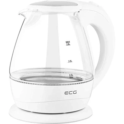 Image de ECG RK1520 Bouilloire électrique en Verre, trempé Plastique, 1.5 liters, Blanc