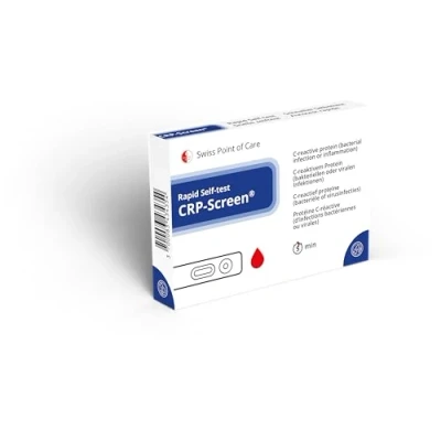 Image de Swiss Point Of Care CRP Screen Test rapide pour détecter les infections bactériennes ou inflammations, détection de la (protéine C réactive), autotest à domicile