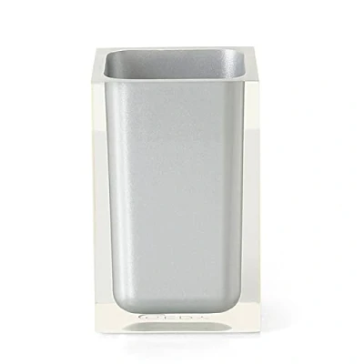 Image de Gedy Argent Auckland Salle de bain, Mesures et Poids : 11 x 7,2 cm 0,29 kg, Porte brosse à dents en résine transparente haute qualité, design R&amp;D, fait la main, 2 ans garantie, unique