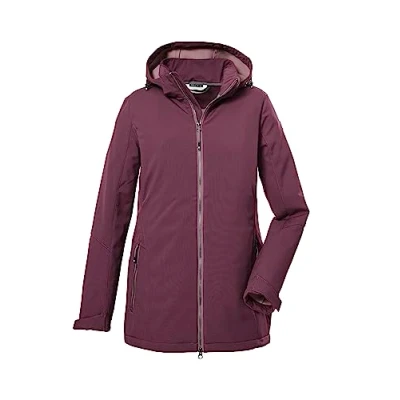 Image de killtec Femme Veste softshell/veste d&#039;extérieur avec capuche zippée KOW 8 WMN SFTSHLL JCKT, dark plum, 42, 39685 000
