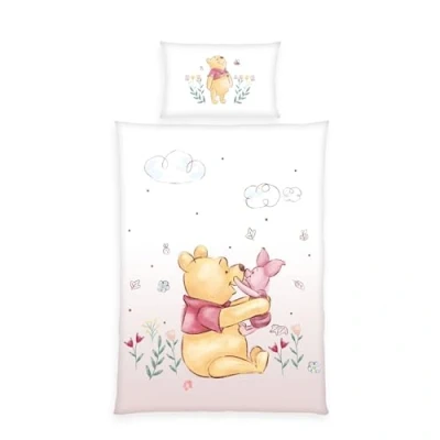 Image de Herding Ensemble de draps lit pour Enfants Winnie l&#039;ourson, taie d&#039;oreiller env. 40x60 cm, Housse Couette 100x135 avec Rabat et Boutonnage, 100% Coton