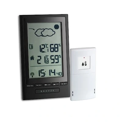 Image de TFA Dostmann Station météo sans fil MODUS PLUS, 35.1122, prévisions météorologiques, température extérieure/intérieure, symboles humidité, noir