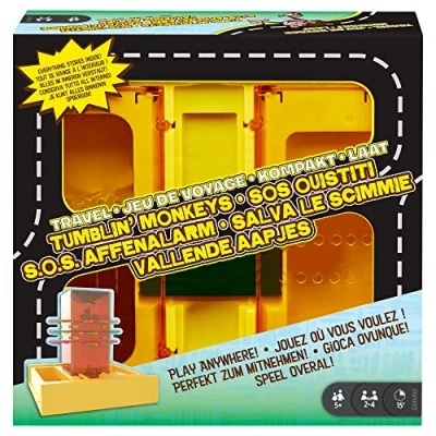 Image de Mattel Games SOS Ouistiti édition Voyage, Version Miniature 2 à 4 Joueurs, Jeu de société et d&#039;adresse pour Enfants dès 5 Ans, GMM92