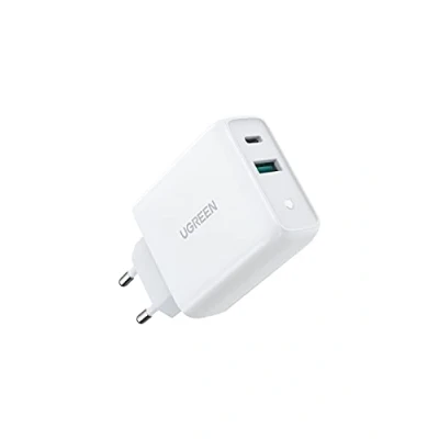 Image de Chargeur mural Ugreen 60468 USB A, Type C QC 3.0, PD 36W, 3A Blanc