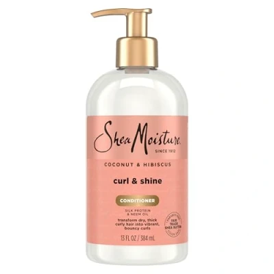 Image de Sheamoisture SHEA Moisture Coconut AND Hibiscus CURL Shine Conditioner Aprèsshampoing, Taille: 384 ml,