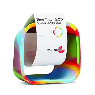 Image de TIME TIMER Housse Amovible,Édition spéciale,Compatible Mod Visual Timer,l&#039;apprentissage en Classe,l&#039;horloge Bureau,l&#039;outil d&#039;étude à Domicile et Les réunions Bureau (Tie Dye) TTMC2 TYDY W 9x5x9cm