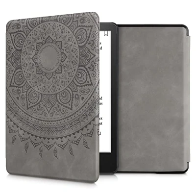 Image de kwmobile Etui Compatible avec Kindle Paperwhite 11e génération Étui à Rabat magnétique Tablette eReader Similicuir pour Gris