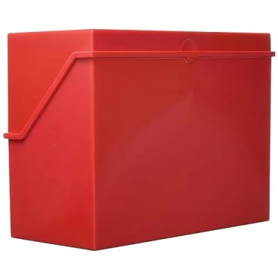 Image de Helit Bueroprodukte GmbH Boîte à cartes format A5 horizontale, rouge, authentique