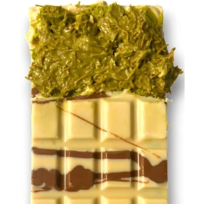 Image de Dubaï chocolat XXL avec pistaches fait à la main, 220 g, au lait entier de (pleine taille, lait) blanc)