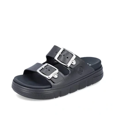 Image de Rieker Femme Mules P2180, Dame Sabots,Pantoufle,Slides,Sandale,Chaussure d&#039;été,Chaussure de Loisir,Noir (Schwarz / 00),X Large (42 43)