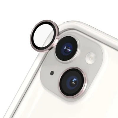 Image de RhinoShield protection d&#039;objectif en verre trempé 9H compatible avec [iPhone 15/15 Plus] Résistance aux chocs et rayures, haute clarté, anti éclats, techn buée Rose