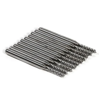 Image de AUTO Jeu de fraises en bout carbure, embouts gravure pour carbure cémenté 10Pcs 2mm découpant le foret SMT/CNC/PCB Cutter fraise cnc 1.4mm cnc+fraise carbon