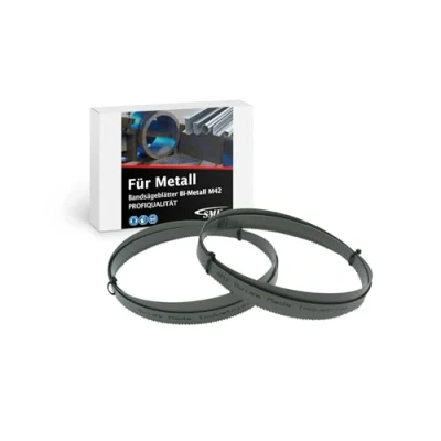 Image de SMI Lot de 2 lames scie à ruban bi métal M42 Dimensions : 1140 x 13 0,65 mm 14 dents par pouce Pour Güde MBS 105 V, Parkside PMB 1100 B2, Einhell TE MB 18/127
