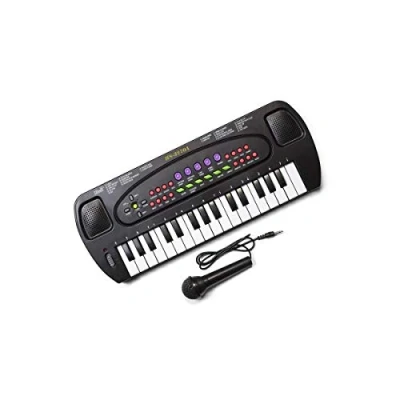 Image de Tobar Ensemble clavier électronique et microphone karaoké, noir