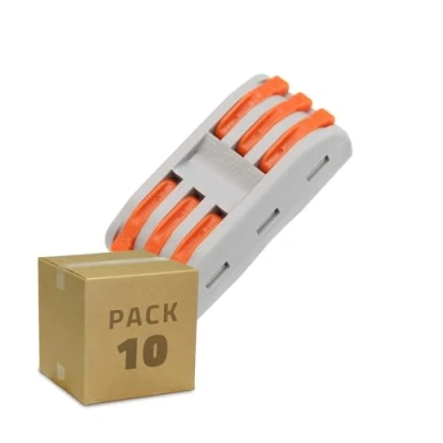 Image de Connecteur Rapide 3 Entrées et Sorties SPL pour Câble Électrique de 0.08 4mm² TECHBREY Gris