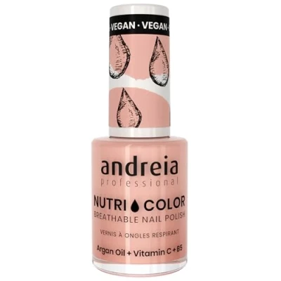Image de Vernis à Ongles NutriColor, Finition Brillante, Tenue Longue Durée, Respirant, Couleur NC11 Rose d&#039;Andreia 10.5ml Nail Art DIY, Vegan et Non Testé sur les Animaux, Soin + en une Étape