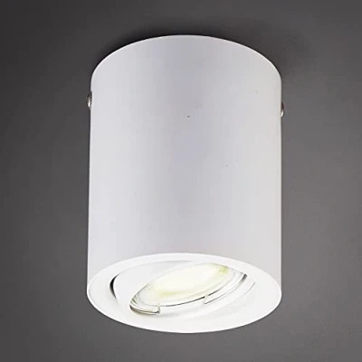 Image de B.K.Licht spot blanc LED en saillie, ampoule GU10 5W incluse, plafond, éclairage 3000 Kelvin, chaud