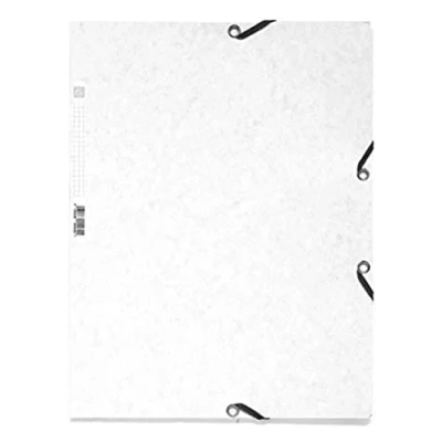 Image de Exacompta Réf. 55506E Carton de 25 chemises à élastiques pochettes 3 rabats en carte lustrée 400 g/m2 dimensions 24 x 32 cm pour documents au format A4 couleur blanc