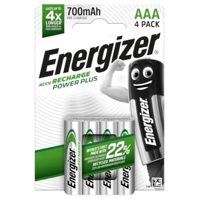 Image de Energizer Piles Rechargeables AAA, Recharge Power Plus, 4 Unité (Lot de 1)