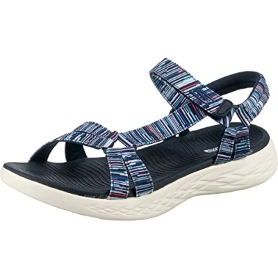 Image de Skechers Femme on The go 600 Sandales Bout Ouvert, Multicolore (Navy/Multi Textile Nvmt), 40 EU