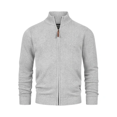 Image de Indicode Hommes INLut Cardigan à col Montant Lt Grey Mix S